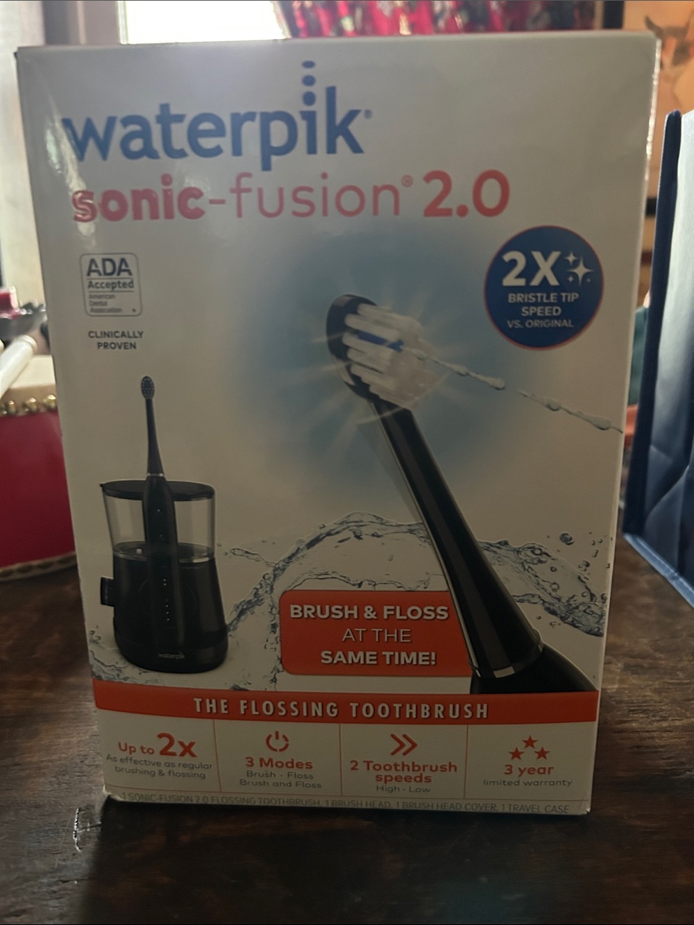 Waterpik Sonic-Fusion 2.0 Black Brush & Floss Toothbrush